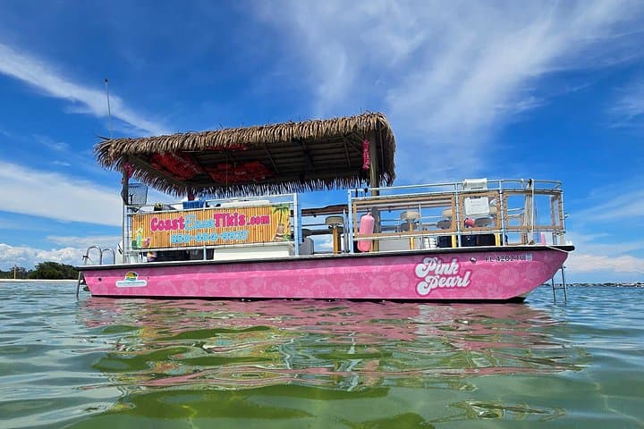 Private Pink Pearl Tiki Boat Tour on Perdido Bay — Sandbars, Dolphins & Bushwackers photo 1