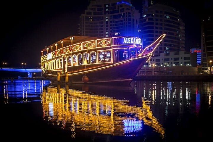 Evening Dhow Dinner Cruise Dubai Marina: Buffet, Live Entertainment & Skyline Views
