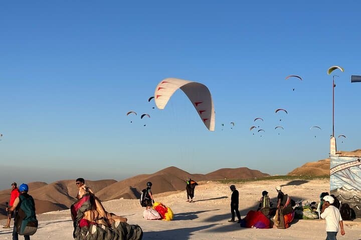 Paragliding Agafay Desert from Marrakech — Tandem Flight, Transfers & GoPro