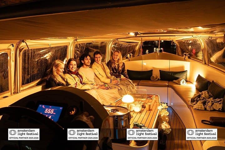 Cruise the Amsterdam Light Festival: 75‑Minute Canal Tour with Drinks & Snacks photo 3