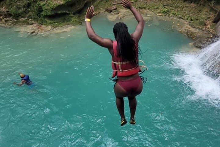 Blue Hole Adventure from Ocho Rios — Swim, Swing & Shop