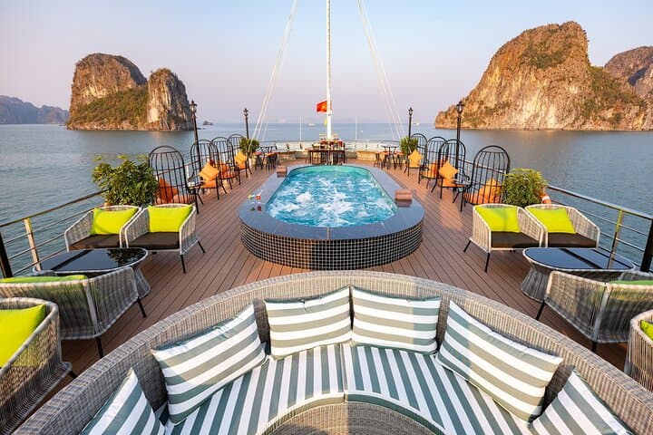 Luxury Halong Bay Day Cruise on Amethyst: Luon Cave, Titop & Kayaking