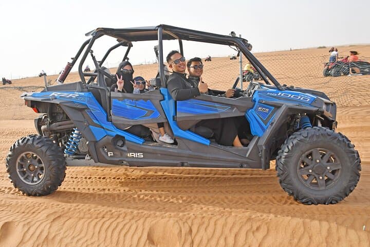 Dubai Evening Dune Buggy Safari: Sunset, Sandboarding & Camel Ride