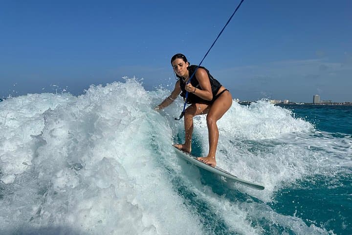 Wake Surfing and Snorkeling in Cancun: MasterCraft Surf Lessons & Crystal-Water Snorkel photo 3