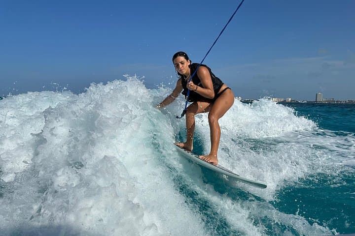 Surf Lessons and Snorkeling in Cancun: MasterCraft Wake Surf & Blue-Water Snorkel