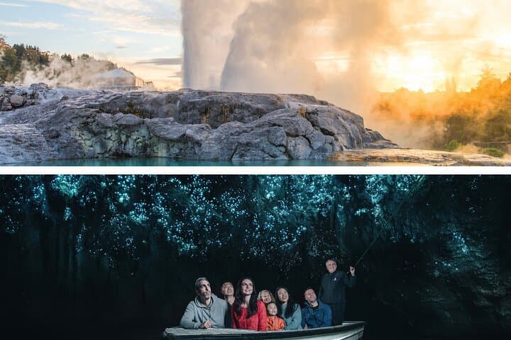 Waitomo Glowworm Caves & Te Puia Rotorua Day Tour from Auckland
