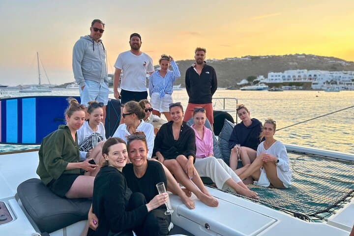 Mykonos Catamaran Sunset Cruise: BBQ, Snorkeling & Hotel Transfer photo 2