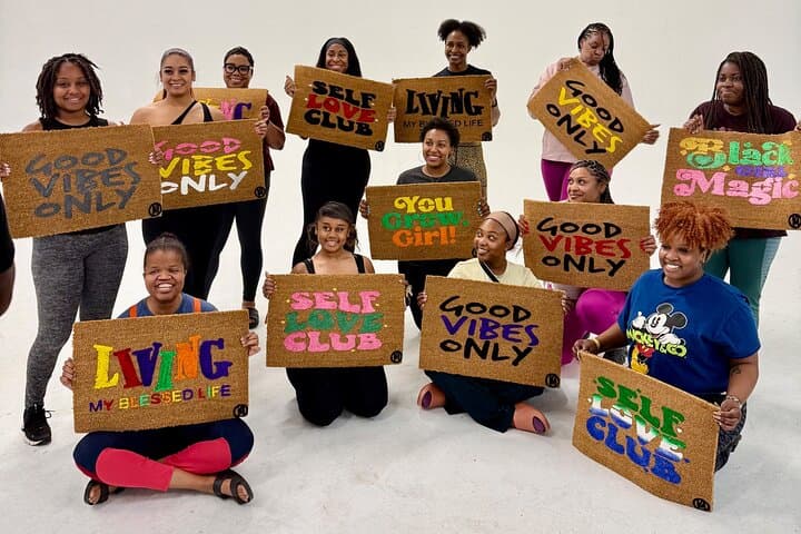 Doormat Paint Party Houston: Private Group DIY Workshop photo 2