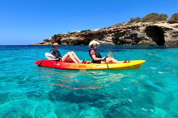 Sea cave kayak and snorkel tour from Cala Codolar, Ibiza