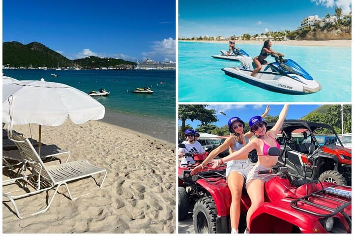 Waves & Wheels Day Package: ATV, Jet Ski & Beach Pass in Sint Maarten