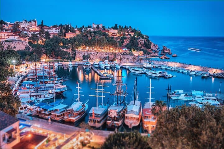 Antalya Night Lights: Private Evening Tour to Kaleiçi, Old Harbour & City Panorama