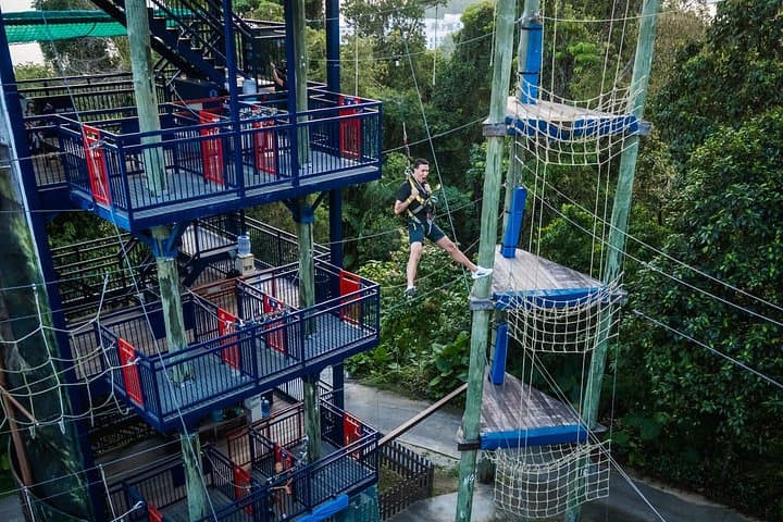 MegaZip, Climb & Jump Sentosa: 450m Zipline, Treetop Course & 15m Freefall