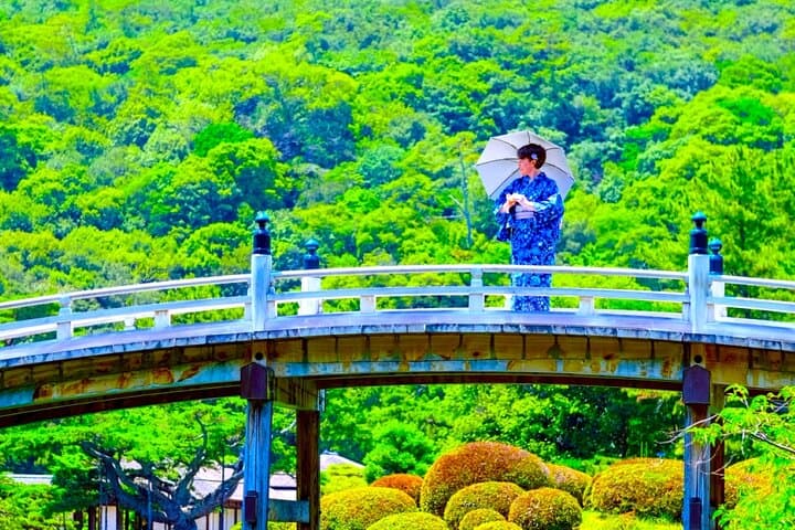 Kimono Experience in Ritsurin Garden: Stroll Takamatsu’s Michelin Three‑Star Park photo 1