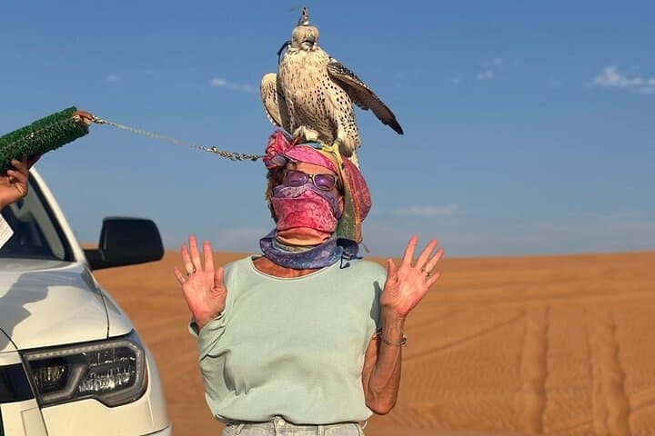 Evening Abu Dhabi Desert Safari with BBQ Dinner, Dune Bashing & Falcon Experience photo 5