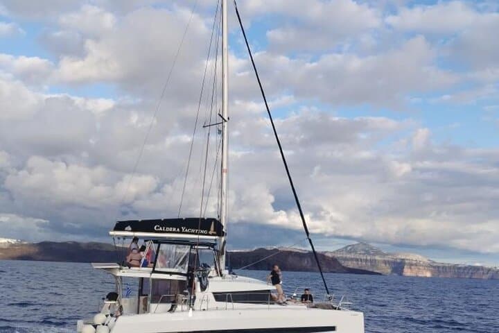 Santorini Adventurous Catamaran Cruise: Snorkel Hot Springs & Red Beach photo 3