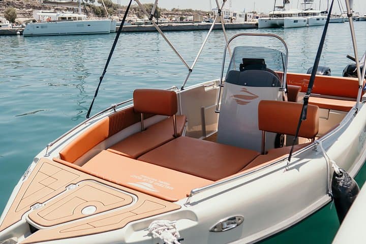 Santorini License-Free Luxury Boat Rental — Half & Full-Day Private Cruise photo 1