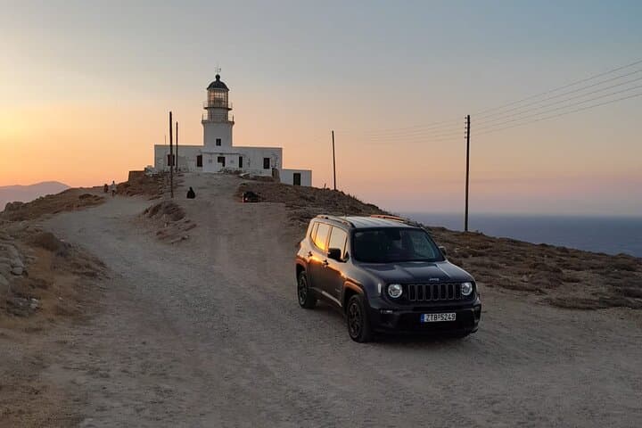 Private Mykonos Sunset Jeep Tour: Beaches, Lighthouse & Romantic Views photo 3