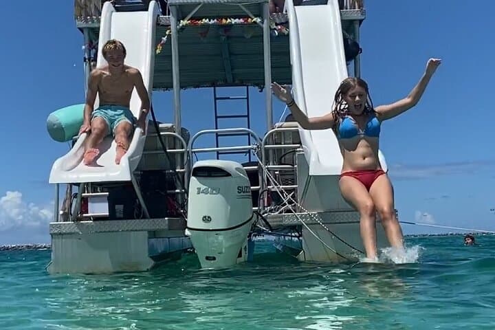 Destin Crab Island Pontoon Charter: 4-Hour Double-Decker with Slides photo 4