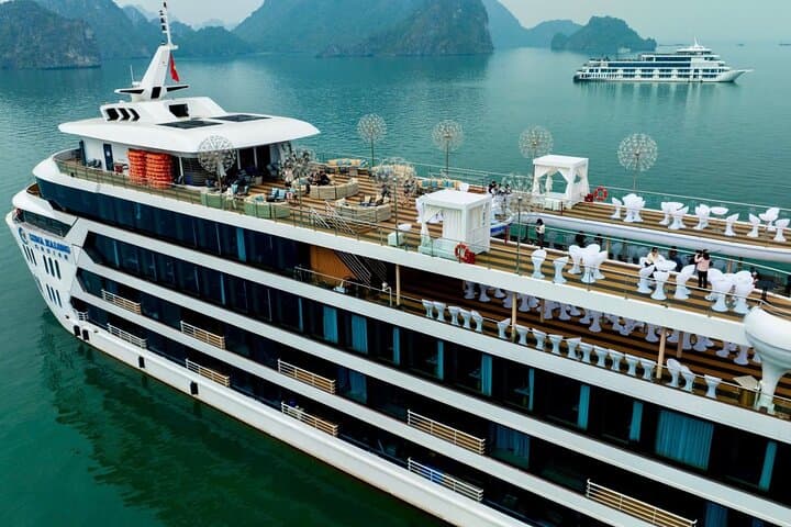 Halong Bay VIP 1-Day Cruise: 5-Star Sundeck, Kayaking & Cave Visit