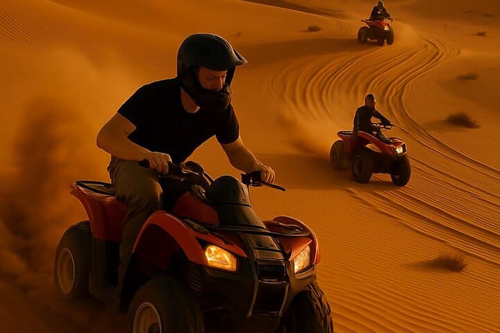 Sunset on the Red Dunes: Dubai Desert Safari with ATV, Live Shows & BBQ photo 2