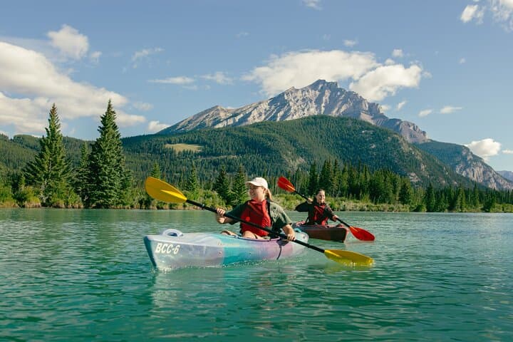 Banff Double Kayak Tour on the Bow River — Paddle to Mount Rundle