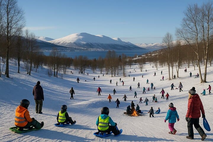 Charlottenlund Sledding and Bonfire Near Tromsø: Arctic Aking with Snacks photo 2