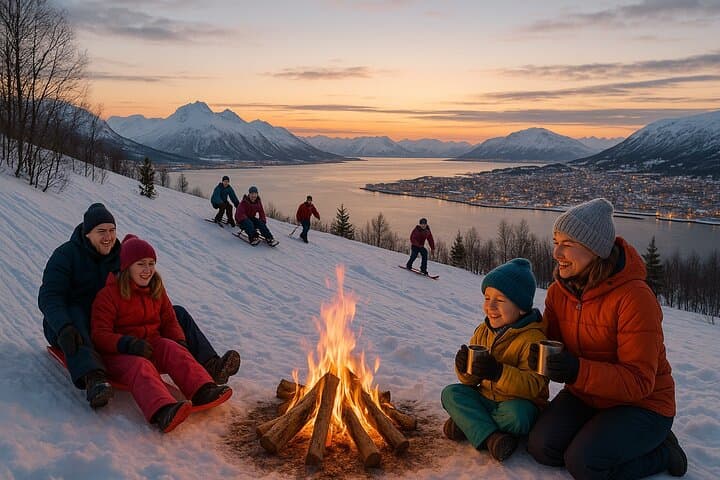 Charlottenlund Sledding and Bonfire Near Tromsø: Arctic Aking with Snacks photo 4