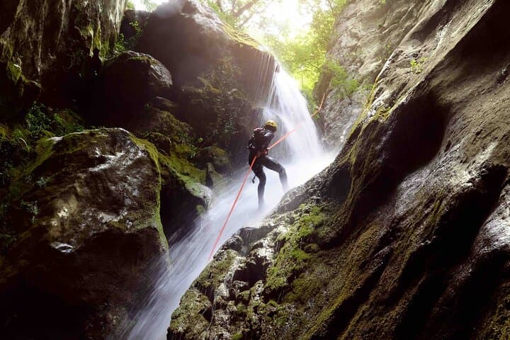 Aling Canyon Advanced Canyoning: 50m Waterfall Rappel & Bat Cave Expedition