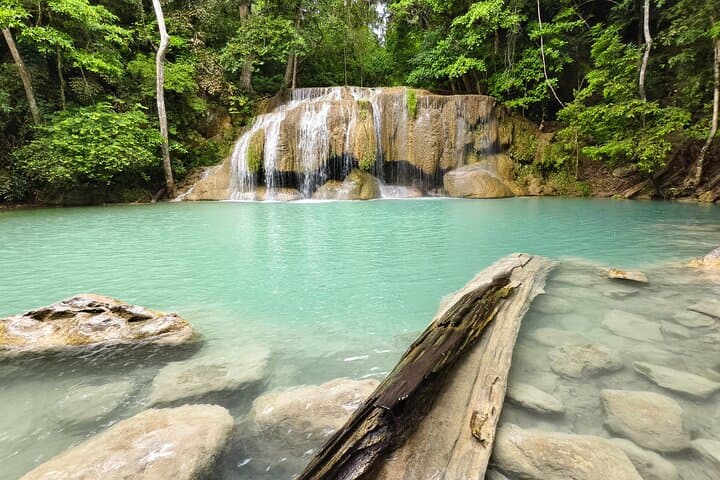 Erawan Waterfall, Hilltop Temples & Giant Rain Tree Day Tour from Kanchanaburi
