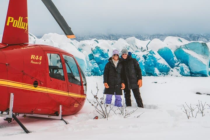 Inside Alaska’s Winter Ice Caves: Helicopter Landing on Knik Glacier photo 3