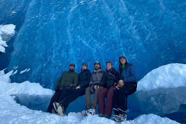 Inside Alaska’s Winter Ice Caves: Helicopter Landing on Knik Glacier