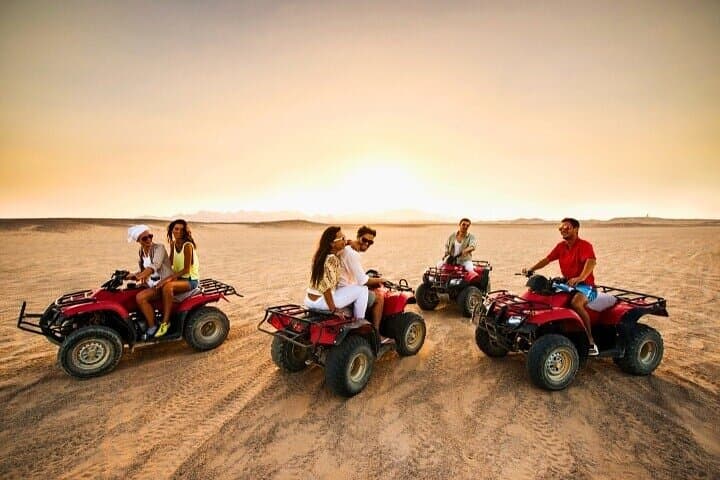 Morning Red Dunes Desert Safari in Lahbab — Quad Bike, Camel Ride & Sandboarding