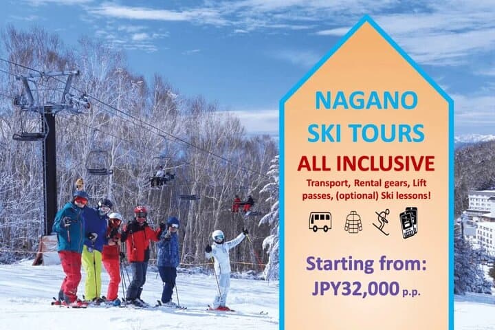 Full-Day Ski Package from Nagano Station — Lift Passes, Rentals & Lessons