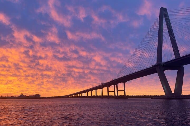 Charleston Harbor Sunset Cruise: Ravenel Bridge, Fort Sumter & Dolphins