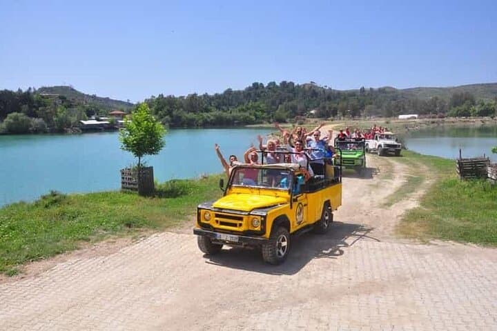 Green Lake Jeep Safari and Boat Tour from Side: Manavgat Waterfall & Village Visit