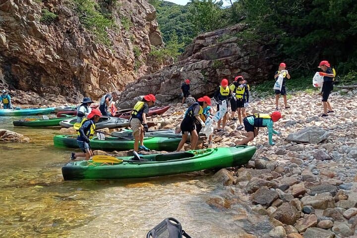 Uradome Coast Kayak Clean‑Up & BBQ: Sea Caves, Geopark Learning, and Local Meats