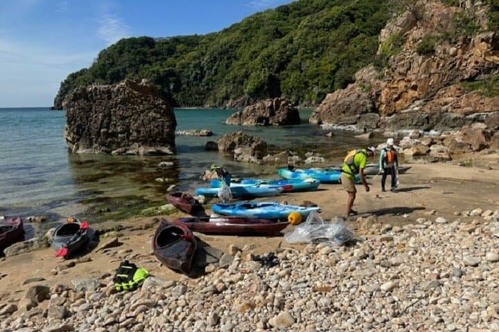 Uradome Coast Kayak Clean‑Up & BBQ: Sea Caves, Geopark Learning, and Local Meats photo 3