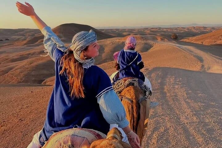 Agafay Desert Camel Ride, Sunset Dinner & Fire Show from Marrakech
