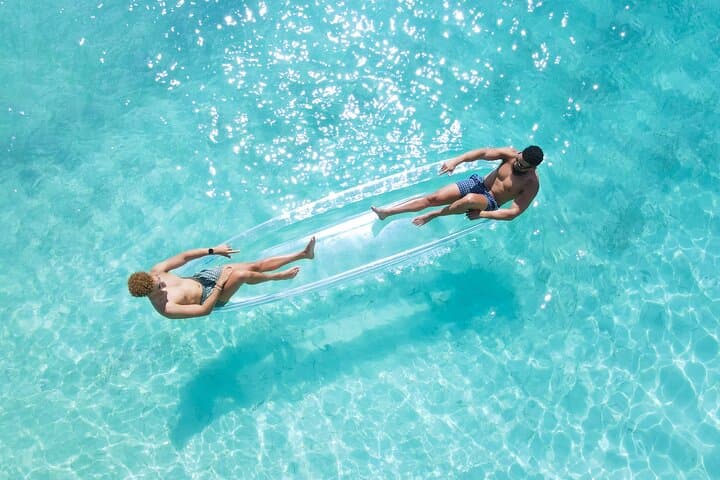 Clear Kayak Drone Photoshoot at Saunders Beach, Nassau — Couples on Turquoise Water photo 3