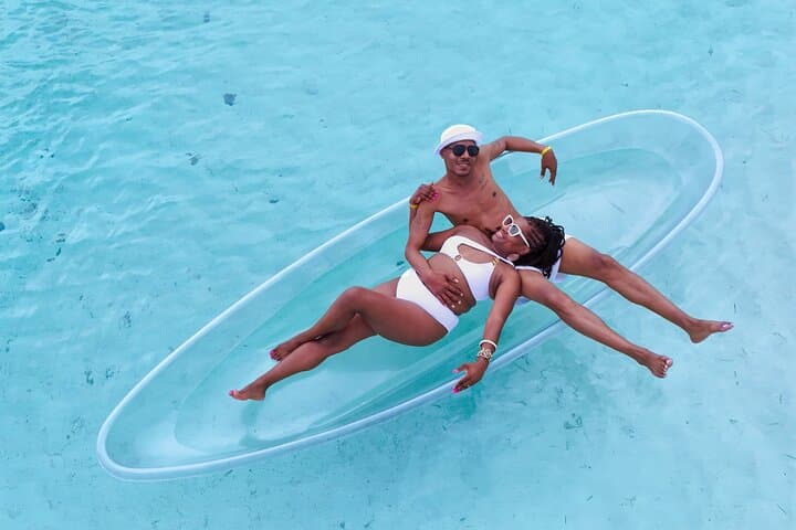 Clear Kayak Drone Photoshoot at Saunders Beach, Nassau — Couples on Turquoise Water photo 6