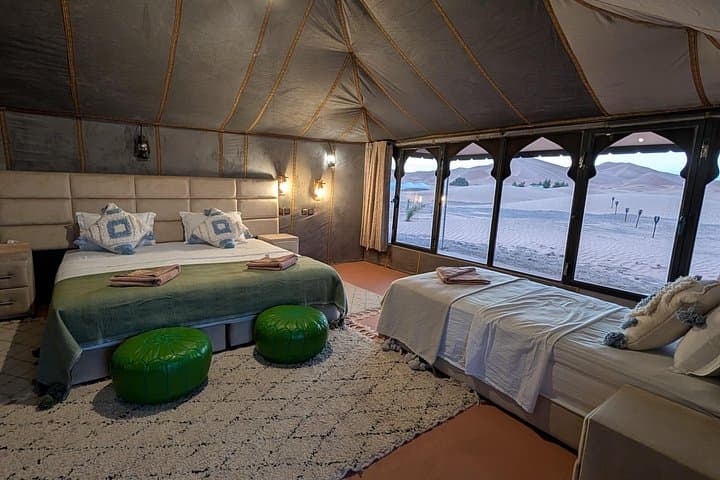 Overnight Luxury Camp in Merzouga: Camel Ride & Private AC Tent at Erg Chebbi photo 1