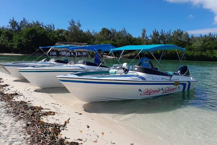 Speedboat 5 Islands Tour from Trou d'Eau Douce: Ile Aux Cerfs BBQ & Snorkel