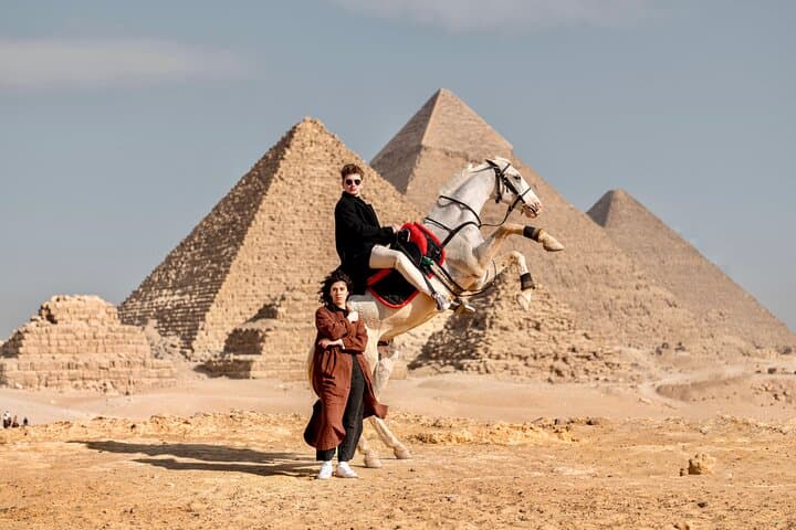 Giza Pyramids Tour: Camel Ride & Iconic Jumping Horse Photo Experience photo 4