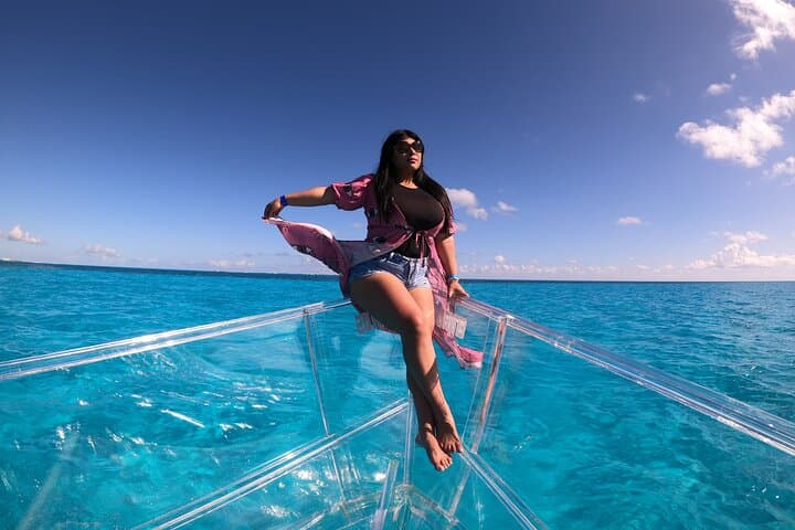 Cancun Clear Boat Tour: Transparent Boat Through Nichupte Lagoon & Caribbean Reef