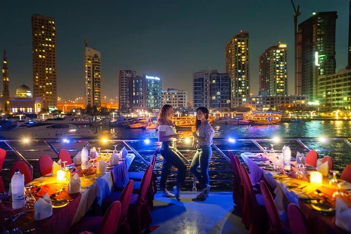 Dubai Marina Dhow Dinner Cruise: Night Skyline Views & Buffet