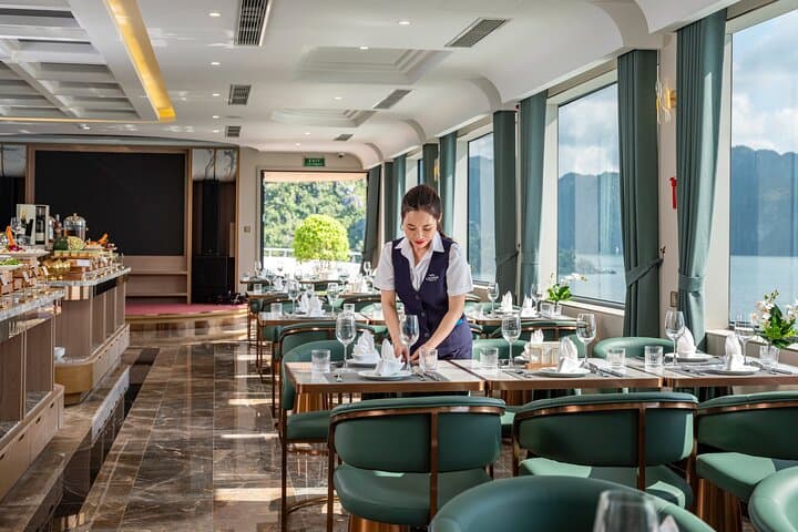 Halong Bay in Style: Leona Cruise 7-Hour Luxury Tour with Kayaking, Caves & Lunch