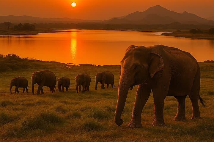 Private Minneriya Elephant Safari from Colombo, Kandy or Sigiriya — Minneriya National Park Wildlife Tour
