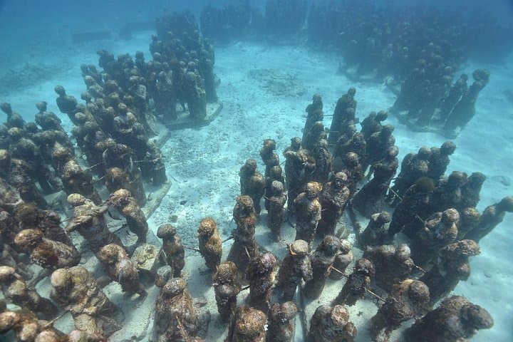 Snorkel MUSA & Manchones Reef: Cancun Underwater Museum 2-Spot Snorkeling Adventure photo 1