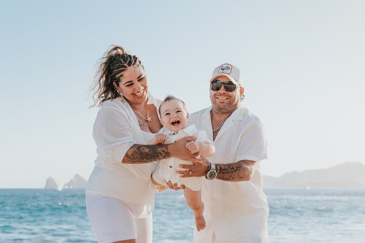 Family Beach Photo Shoot at Sunset Monalisa — Cabo San Lucas Portrait Session