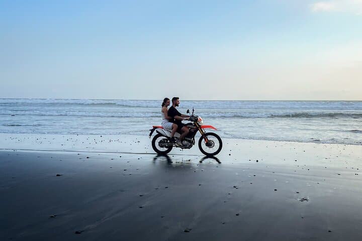 Bali Black Sand Beach Motorcycle Photo Tour from Seminyak